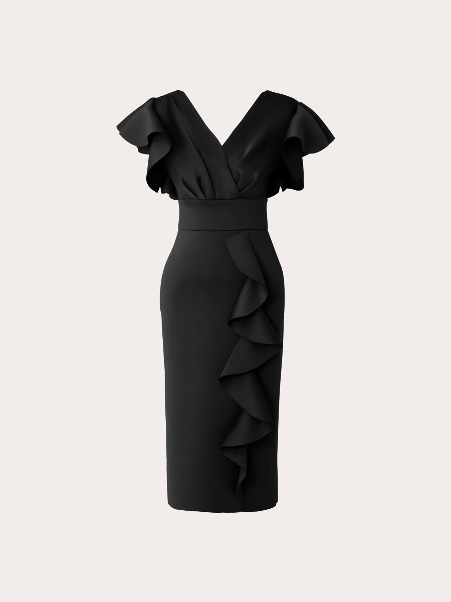 The Élan Noir Midi Dress