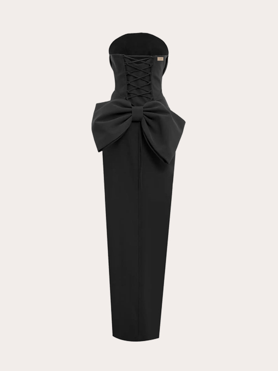 Elysian Symphony Back Bow Maxi Dress