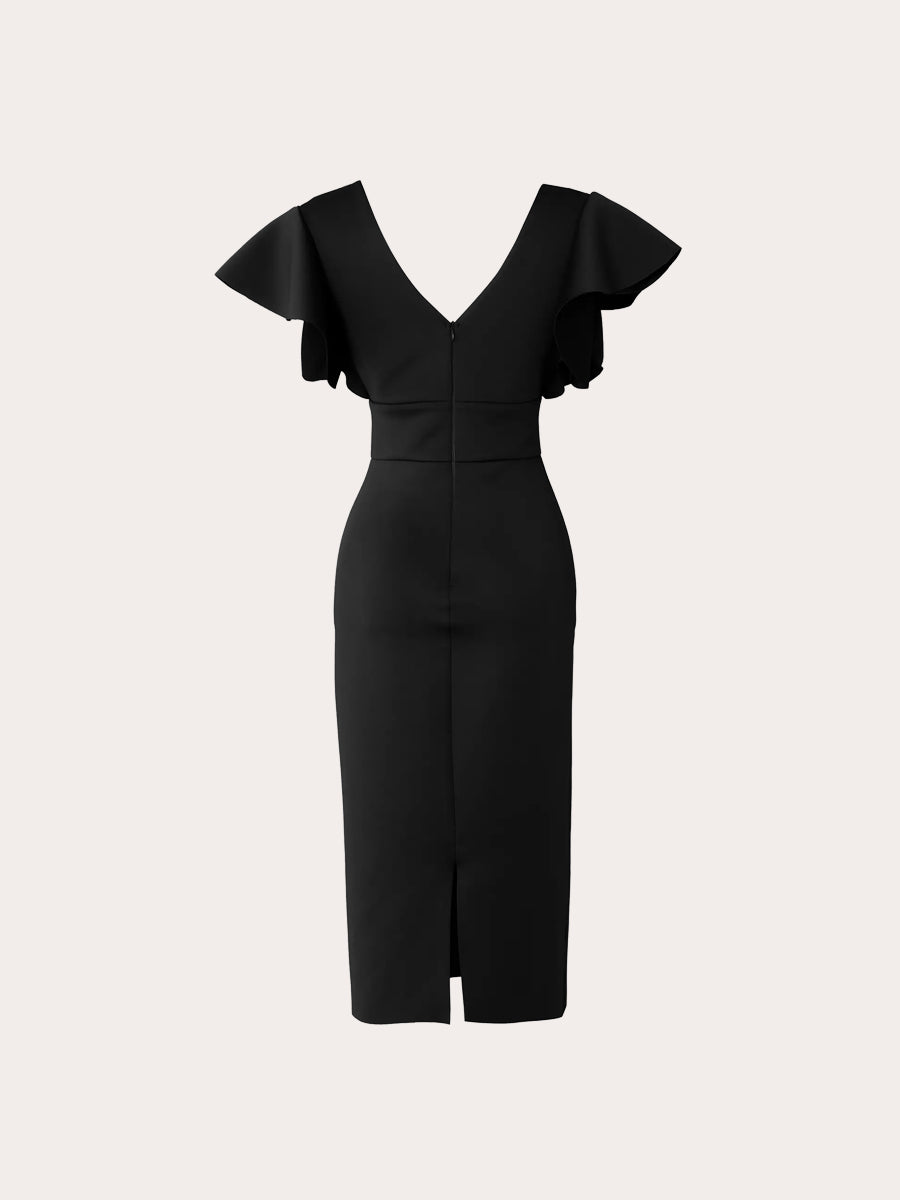 The Élan Noir Midi Dress