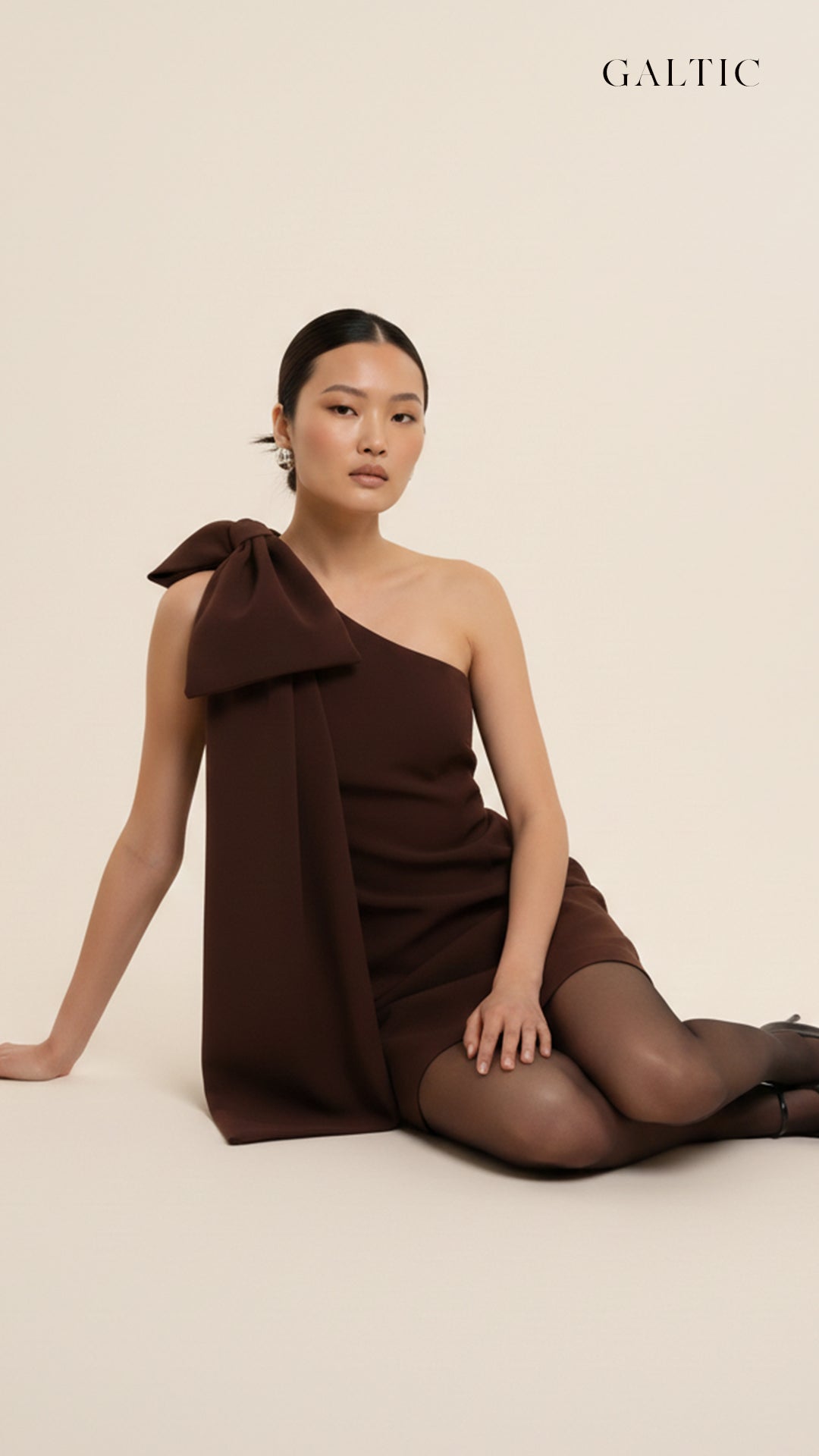 Cocoa Noir Bow Mini Dress