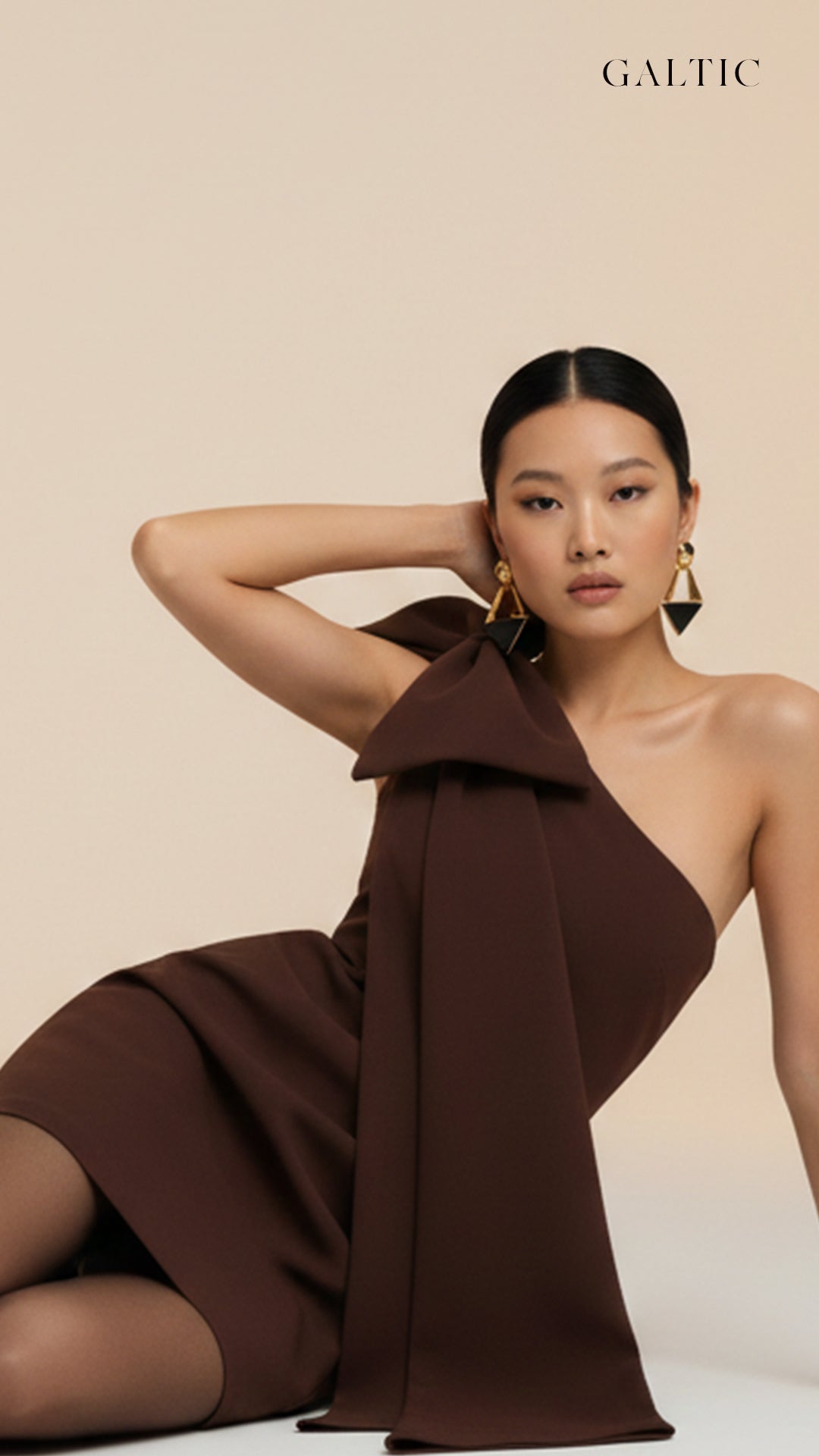 Cocoa Noir Bow Mini Dress