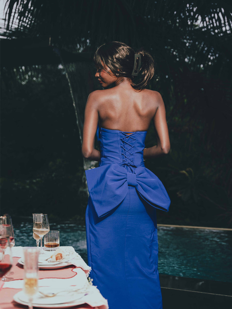 Elysian Symphony Back Bow Maxi Dress