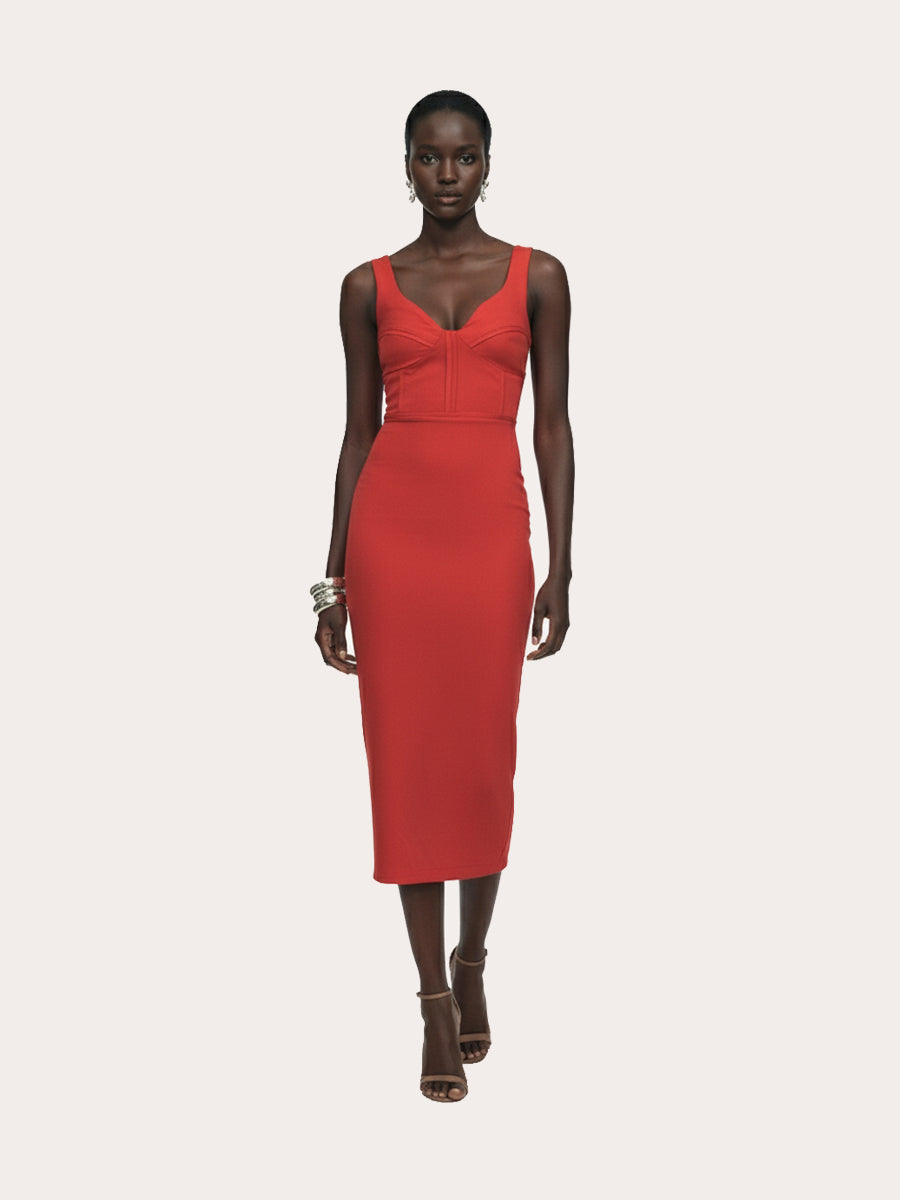 The Rouge Résonance Midi Dress