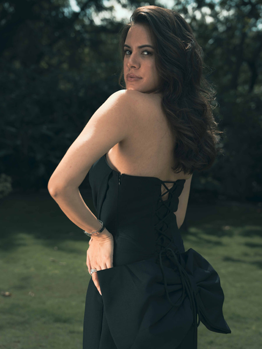 Elysian Symphony Back Bow Maxi Dress