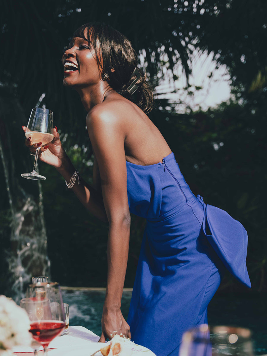 Elysian Symphony Back Bow Maxi Dress