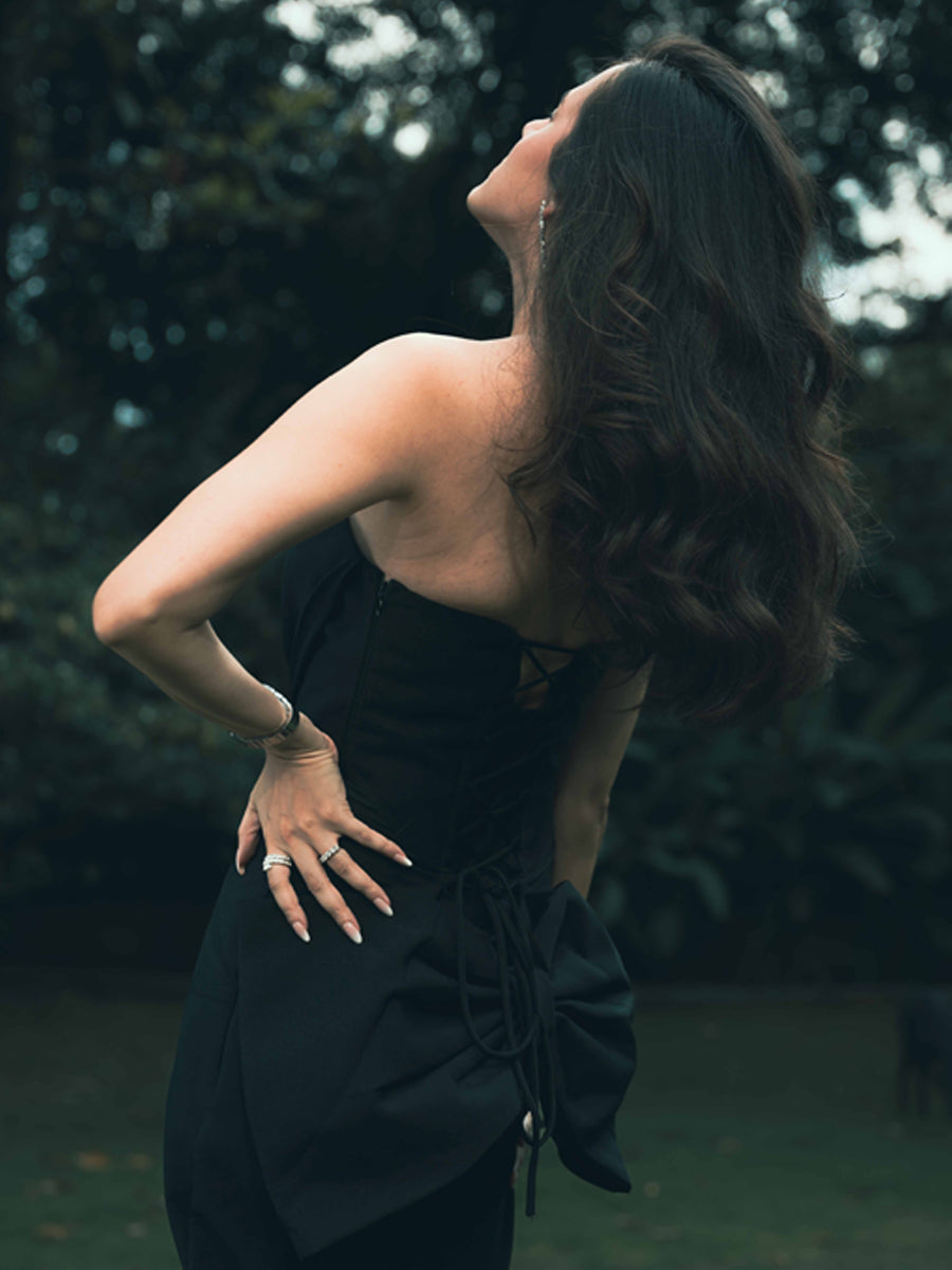 Elysian Symphony Back Bow Maxi Dress