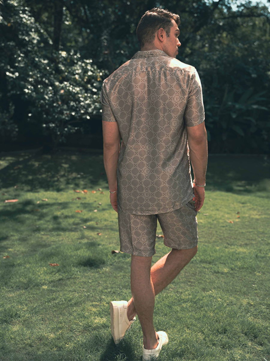 Galticverse Monogram Silk Satin Coord Set