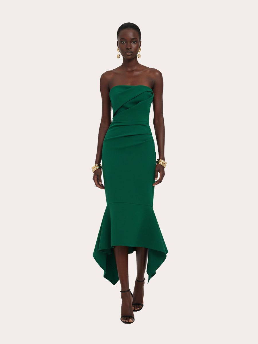 Mer Du Soir Fishtail Midi Dress