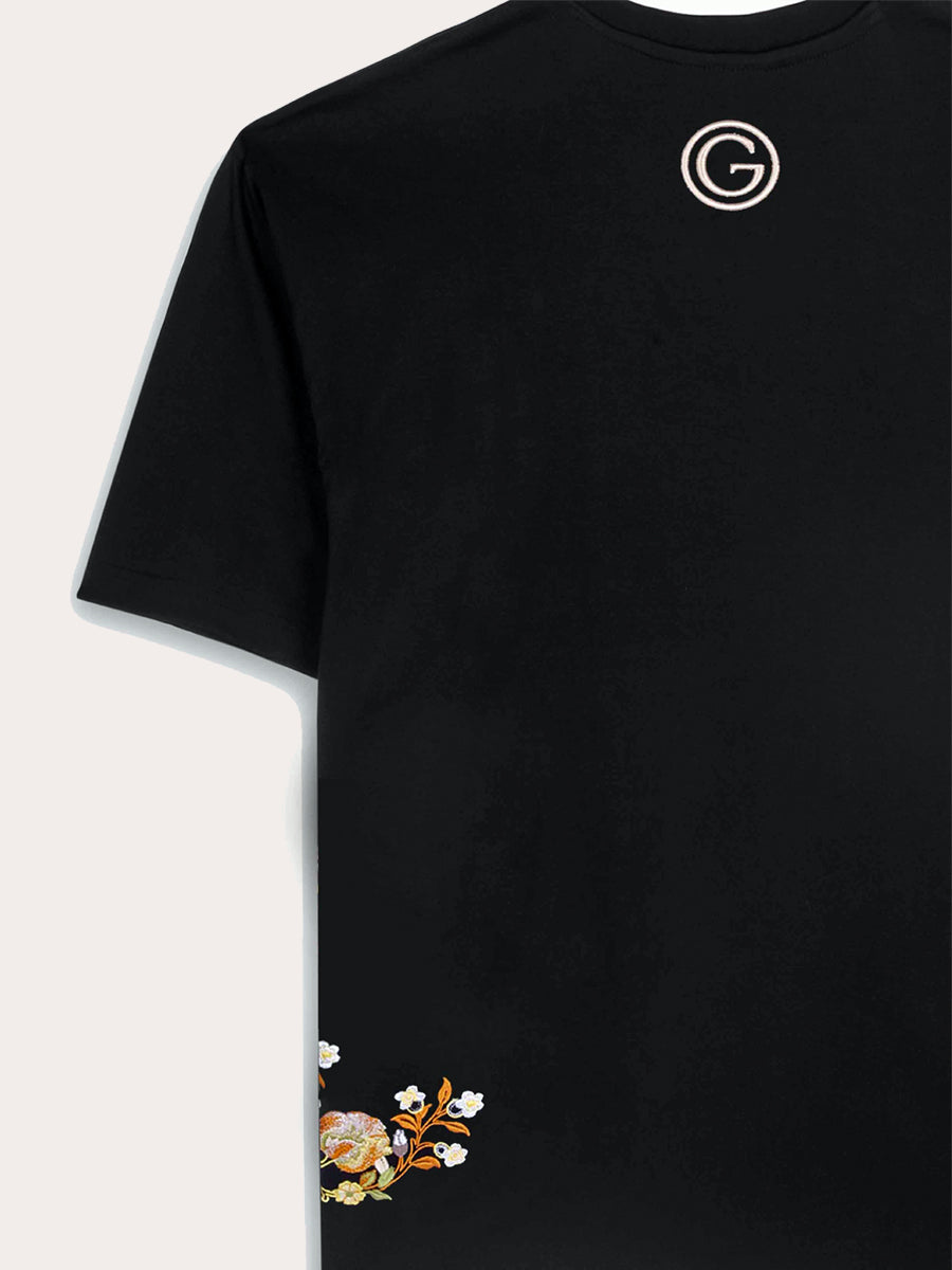 Galtic Enchanted Flora Embroidered Pima Tshirt