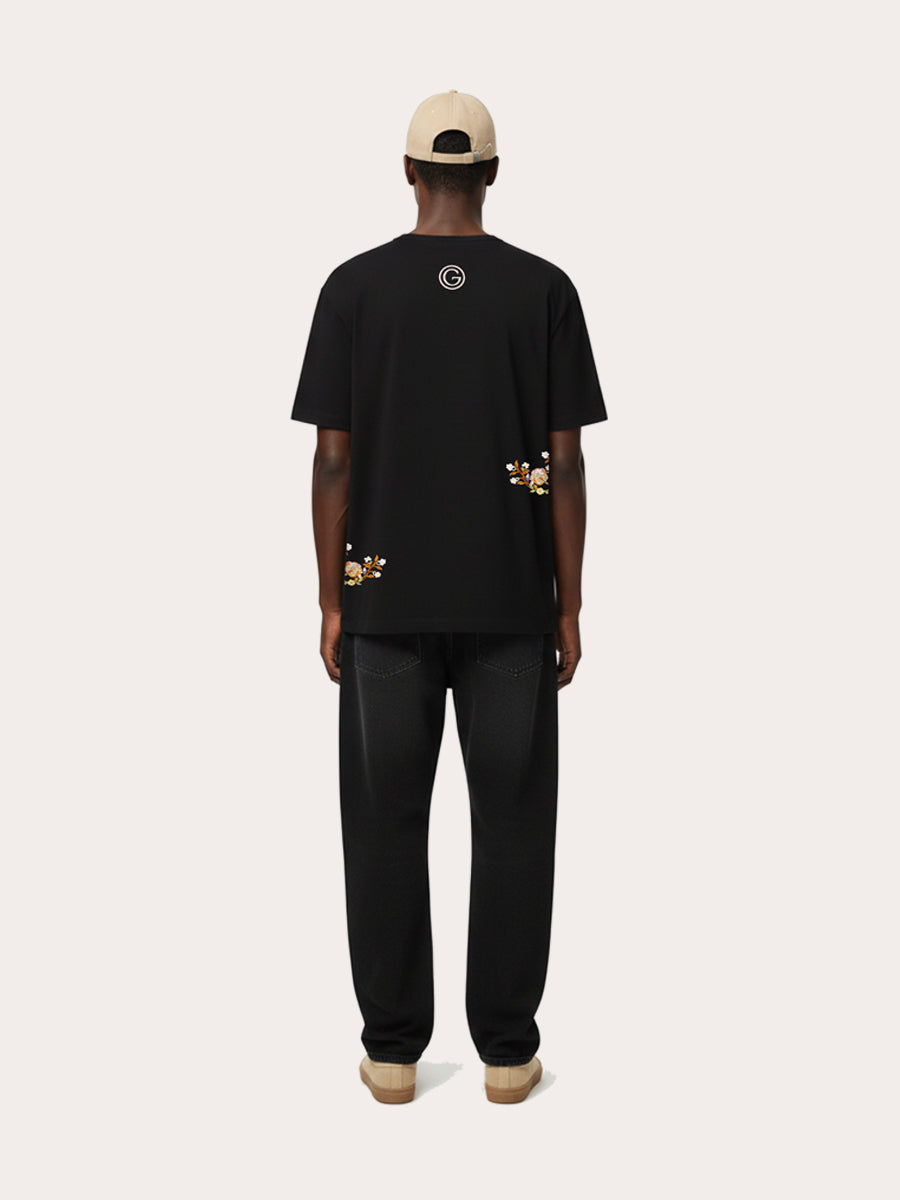 Galtic Enchanted Flora Embroidered Pima Tshirt