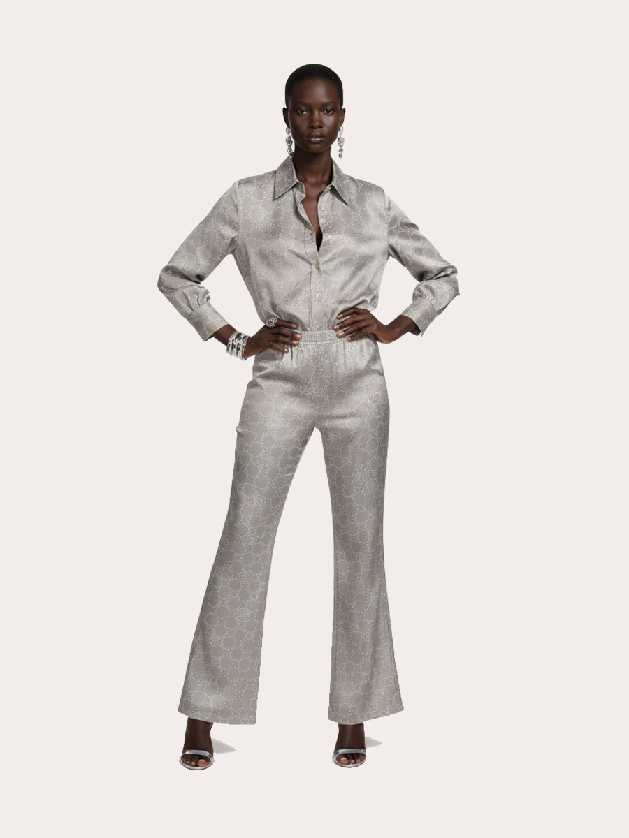 Galticverse Monogram Ethereal Silk Satin Coord set