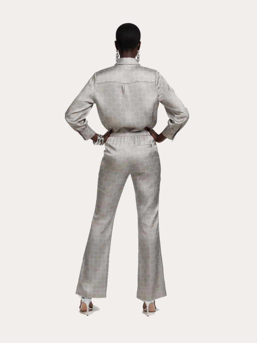 Galticverse Monogram Ethereal Silk Satin Coord set