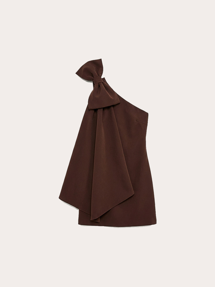 Cocoa Noir Bow Mini Dress
