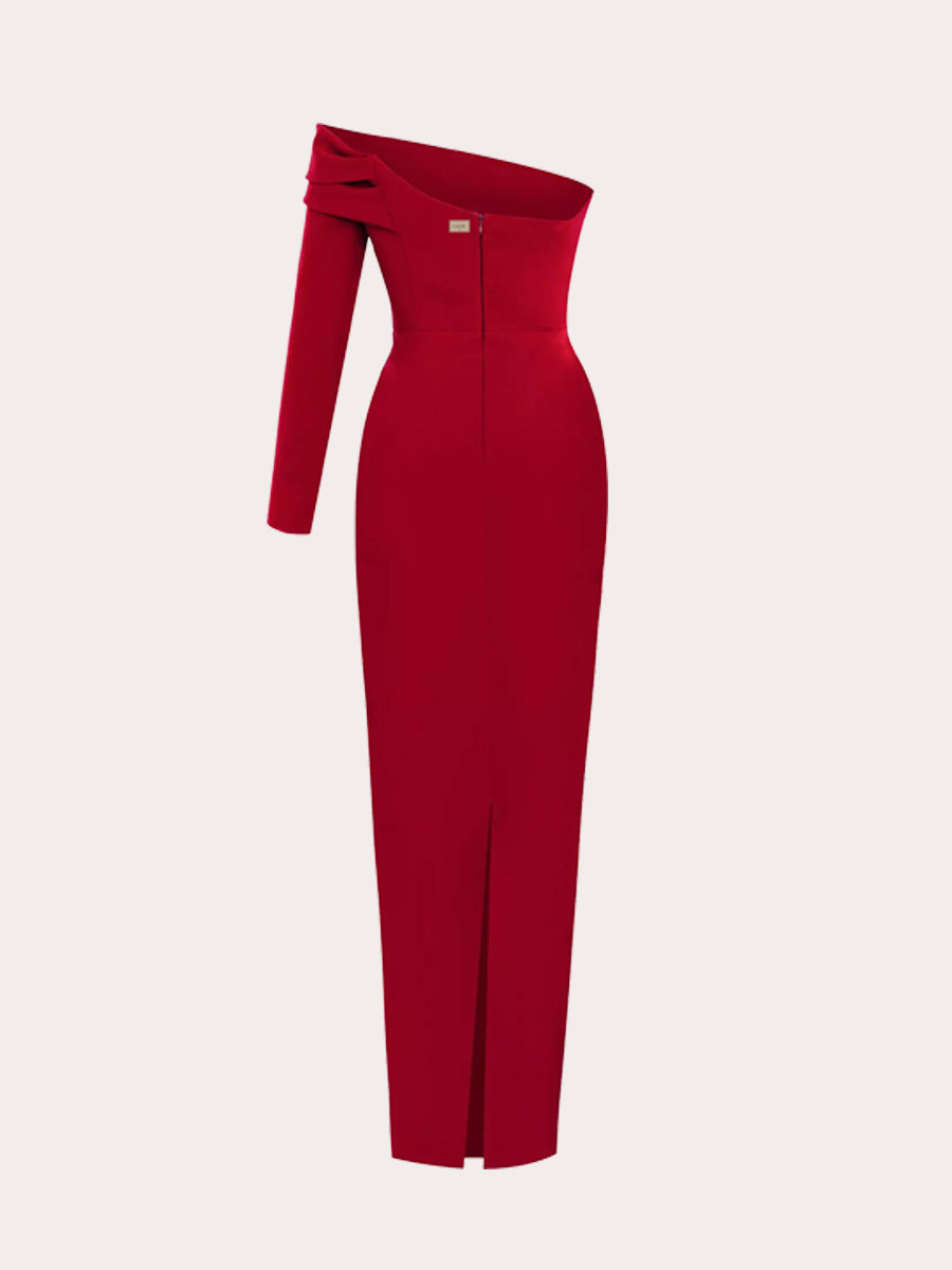 Celestial Cascade Sleeve Drapée Maxi Dress