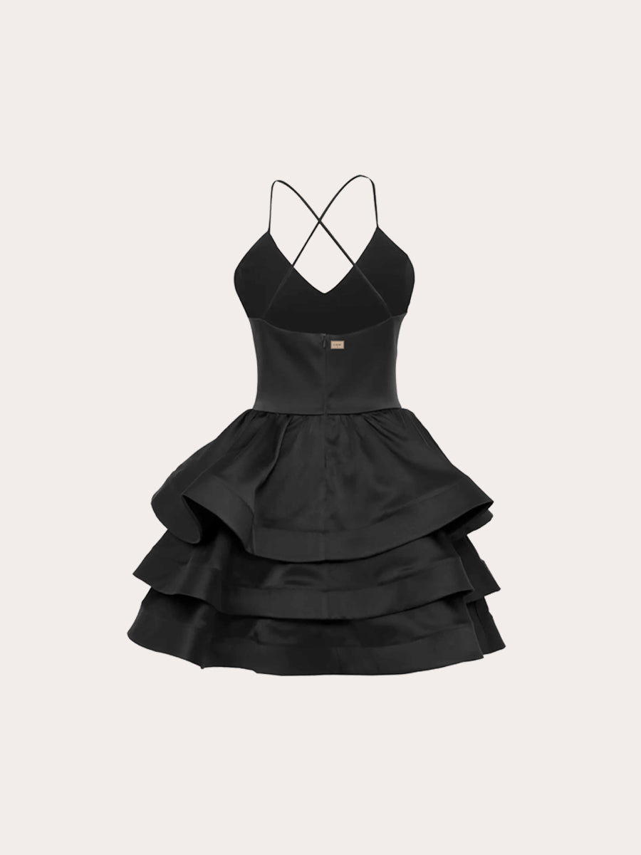 Nocturne Whisper Layered Mini Dress