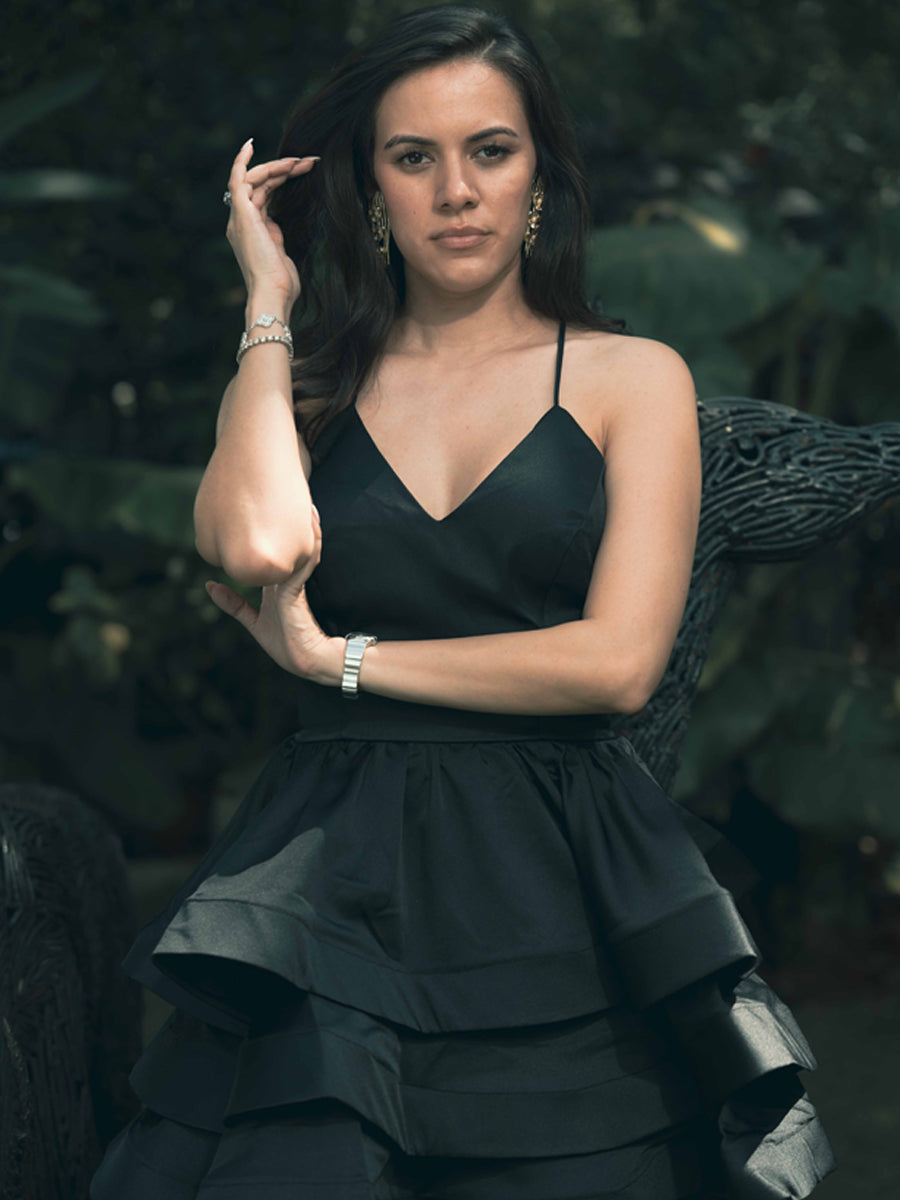 Nocturne Whisper Layered Mini Dress