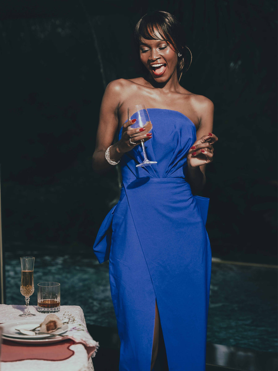 Elysian Symphony Back Bow Maxi Dress