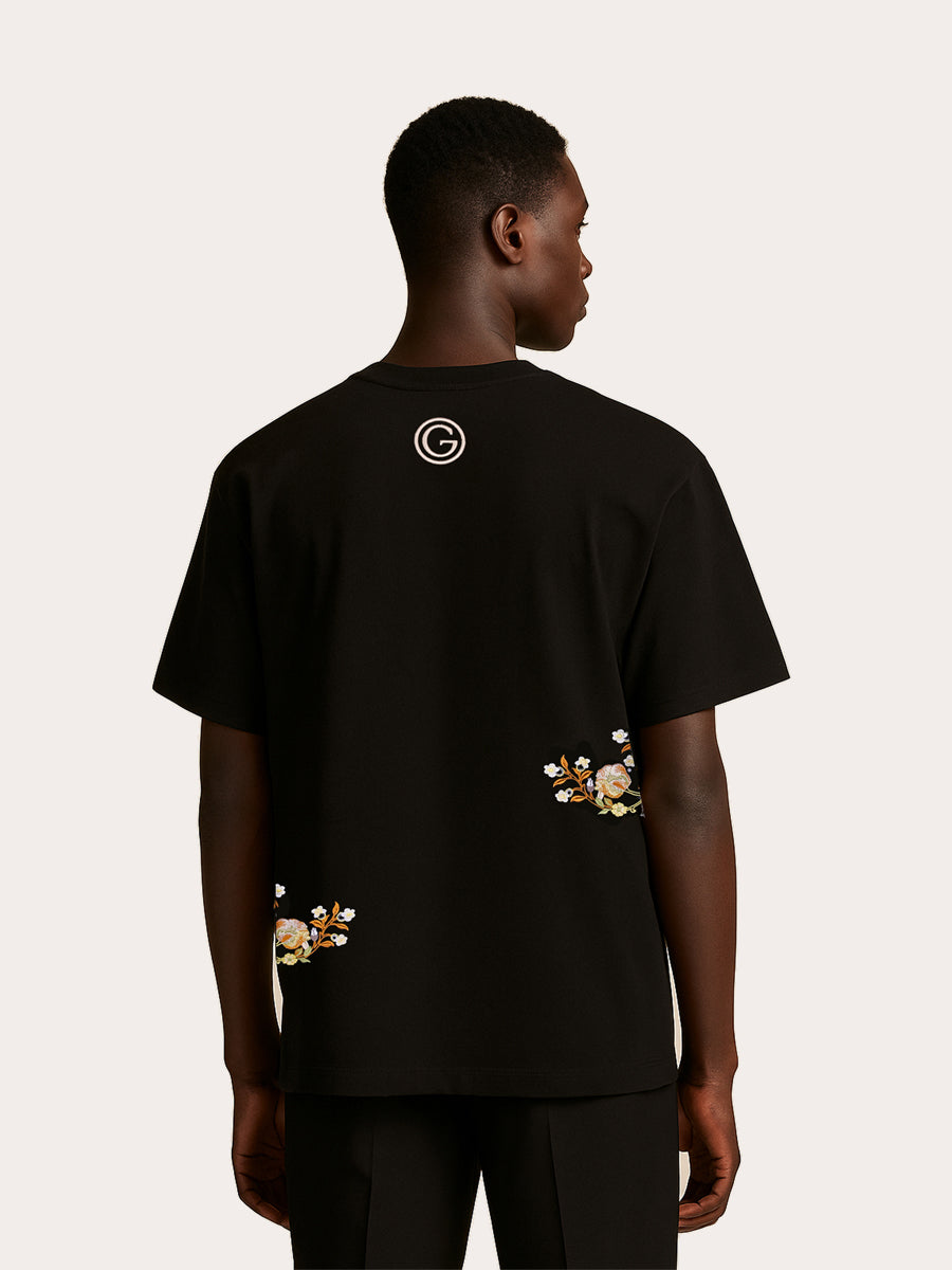 Galtic Enchanted Flora Embroidered Pima Tshirt