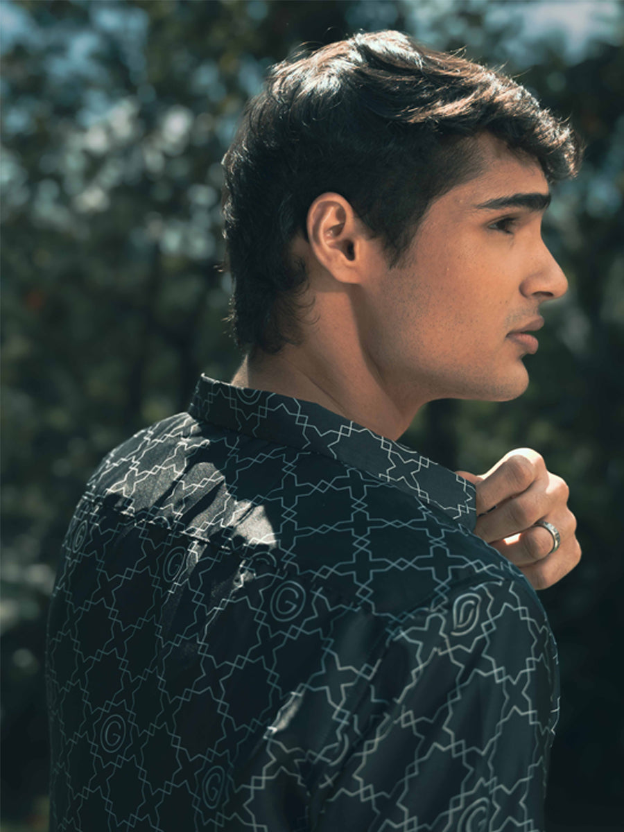 Galticverse Monogram Silk Satin Coord Set