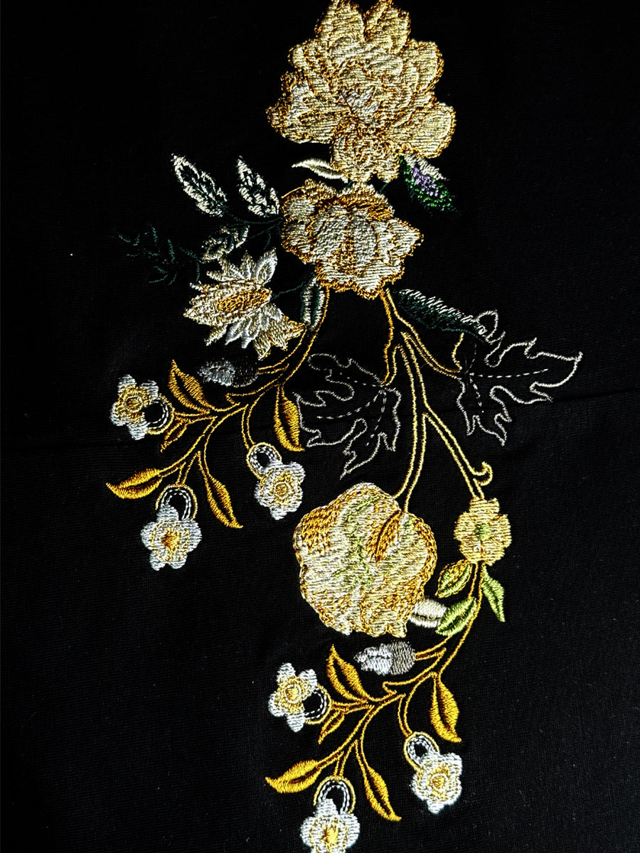 Galtic Enchanted Flora Embroidered Pima Tshirt