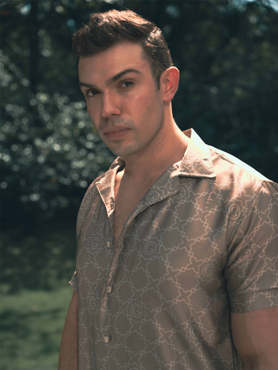 Galticverse Monogram Silk Satin Coord Set