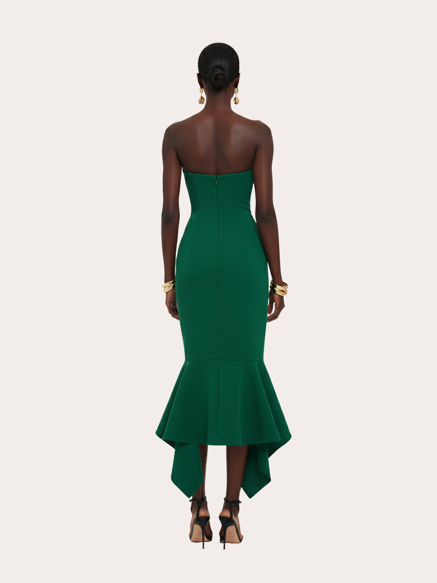 Mer Du Soir Fishtail Midi Dress