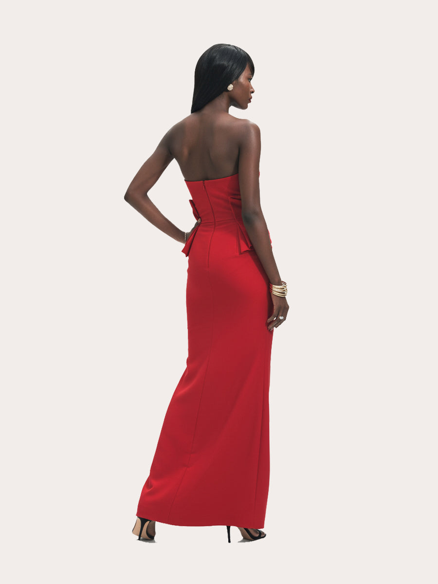 Rouge Harmonie Drapée Maxi Dress
