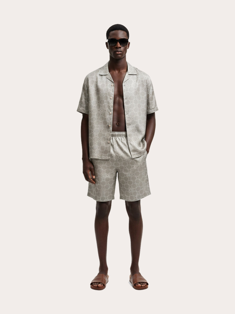 Galticverse Monogram Silk Satin Coord Set