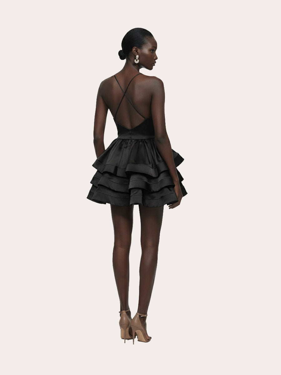 Nocturne Whisper Layered Mini Dress